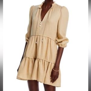 Veronica Beard Tan Linen Dress hawkin size 2